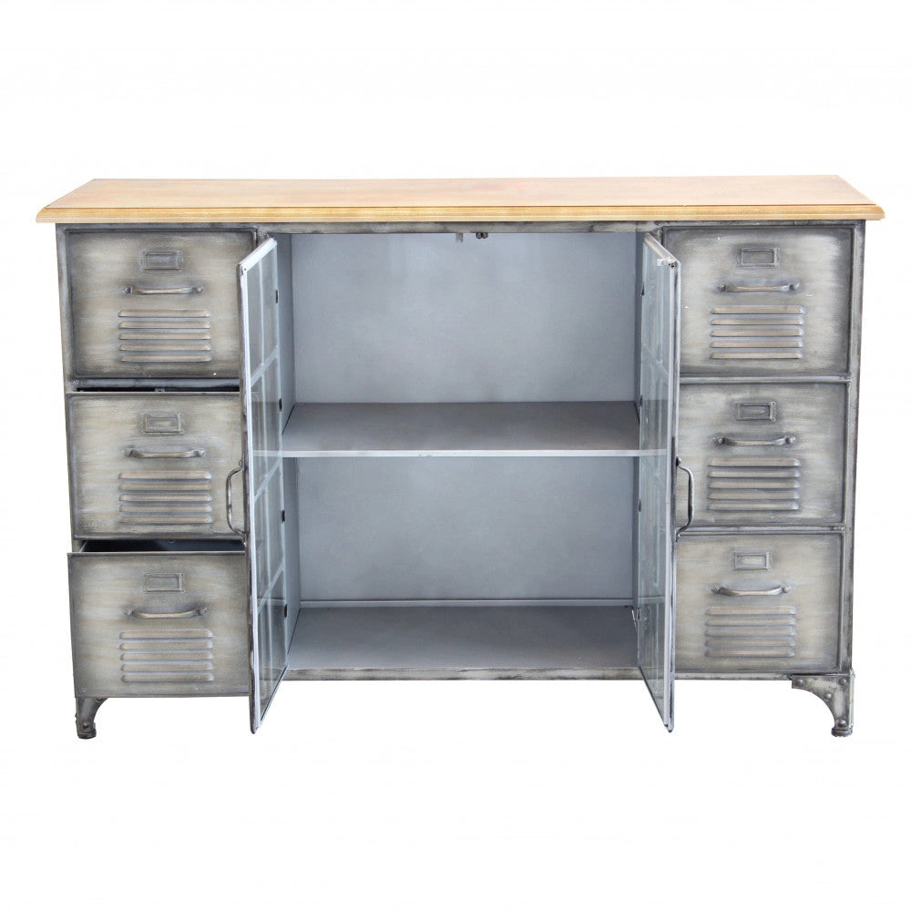 Mobile Ernest 124,5x40,5x83 h cm in Acciaio Grigio