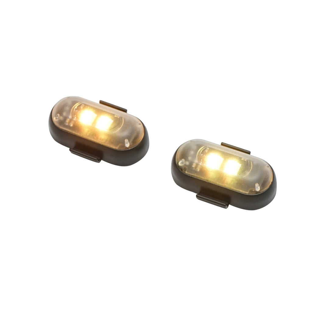 Set di 2 luci stroboscopiche LED RGB con telecomando, 10 modalità, 8 colori, batteria al litio ricaricabile da 110 mAh USB-C IP65