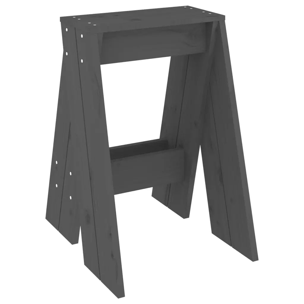 Sgabelli 2 pz grigio 40x40x60 cm in Legno Massello di Pino cod mxl 53691