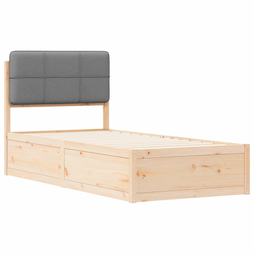 Letto con Testiera Rivestita Grigio chiaro 100 x 200 cm