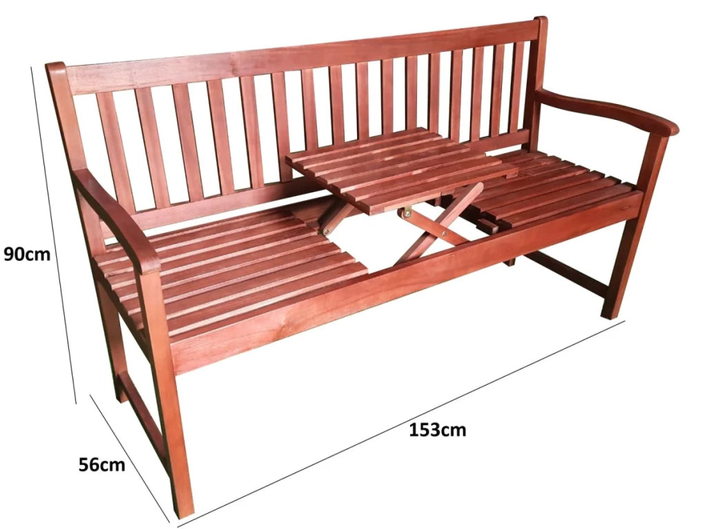 Panca da giardino con tavolo in legno di acacia