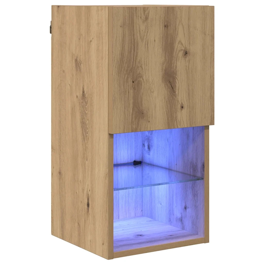 Mobile TV da parete-Mobile TV a Muro-Credenza TV Rovere artigianale 30,5 x 30 x 60 cm