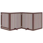 Cancelletto di sicurezza per cani con porta in legno di pioppo marrone a 4 pannelli 02_0023302