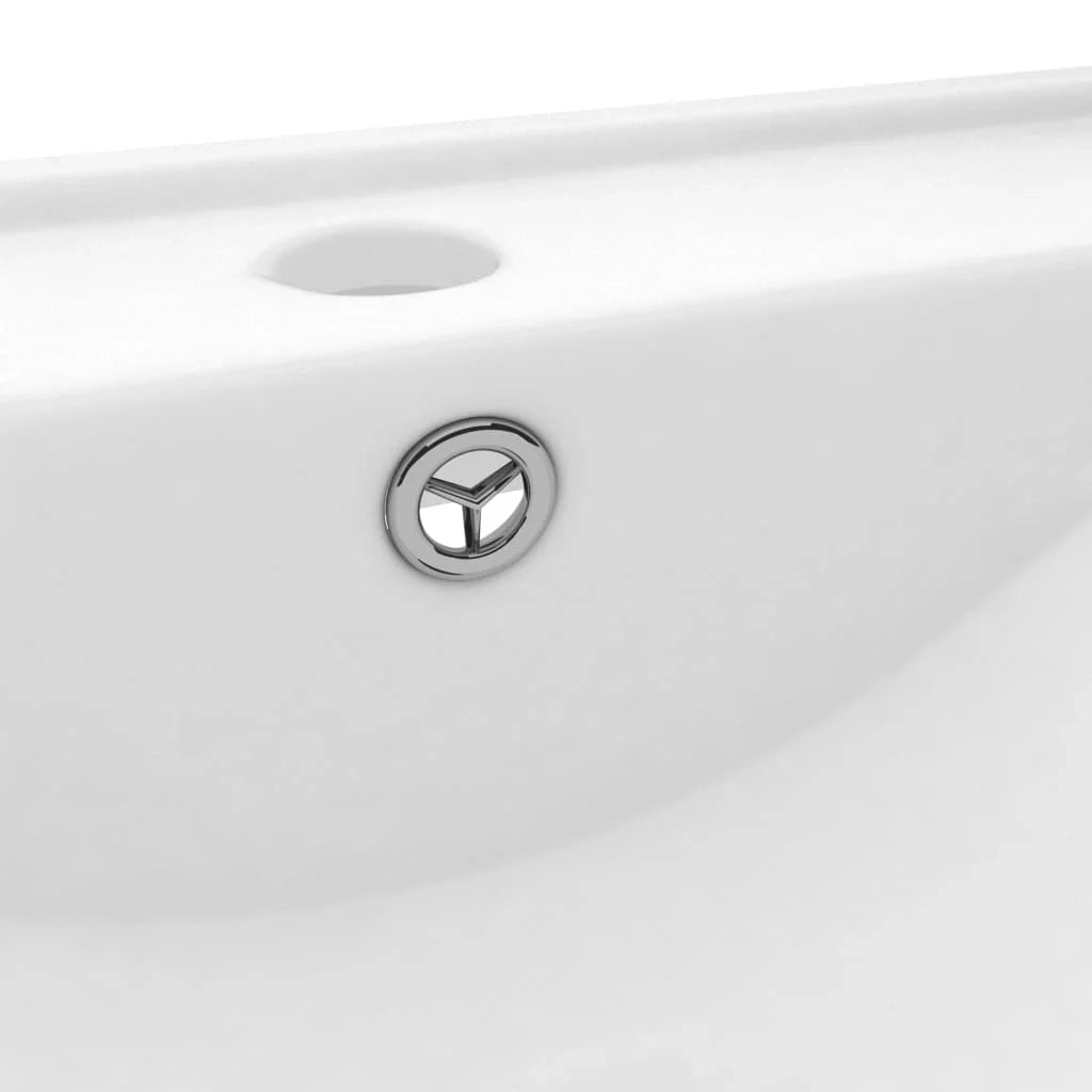 Lavabo da bagno con foro per rubinetto 60x46 cm ceramica bianco opaco 02_0002762