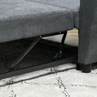 Divano Letto Clic Clac con Schienale Regolabile su 3 Livelli, in Tessuto Effetto Velluto, 148x87x88 cm, Grigio