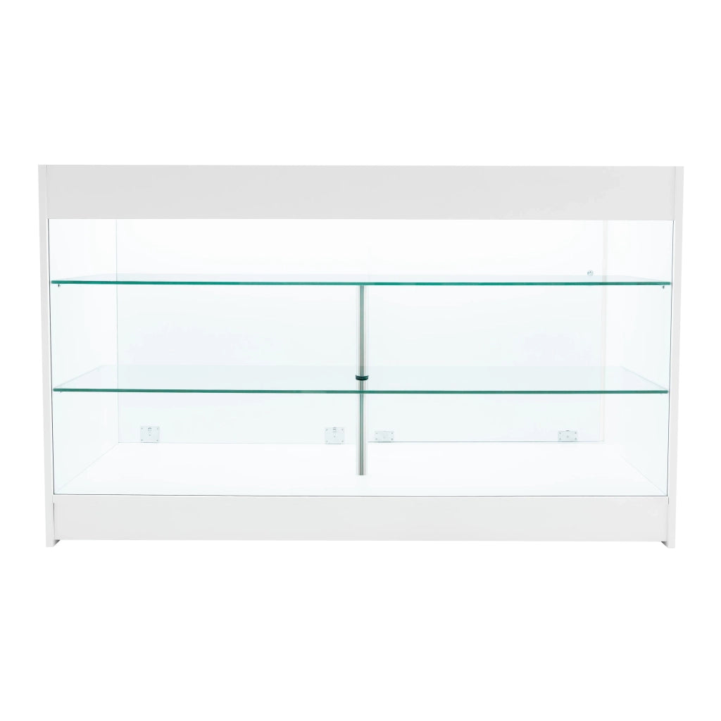 Bancone LED Bianco K1500 con 3 Ripiani, Vetrina e Ante Bloccabili – 2 Chiavi
