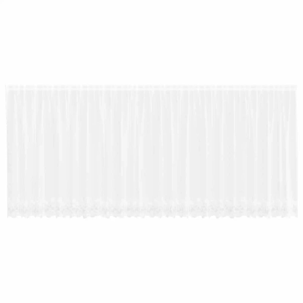 Tenda in Pizzo con tende Bianco 140 x 600 cm Poliestere 4107933