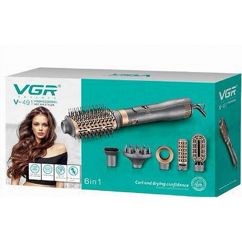 Trade Shop - Vgr V-491 Styler Aria Calda 6in1 1800w Spazzola Professionale Parrucchiere -