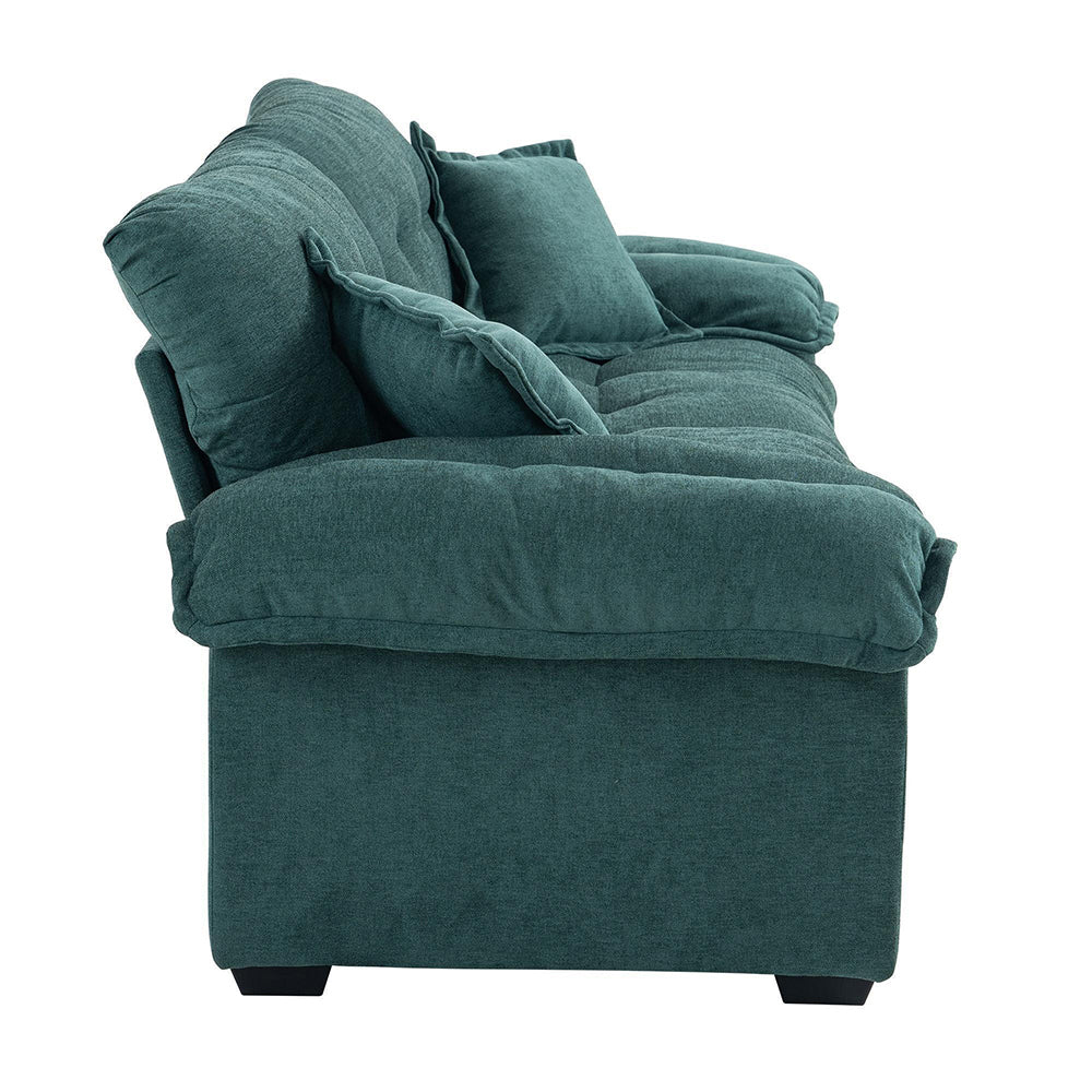 Divano singolo in chenille - Xylo - 213 cm - Cuscini doppio strato