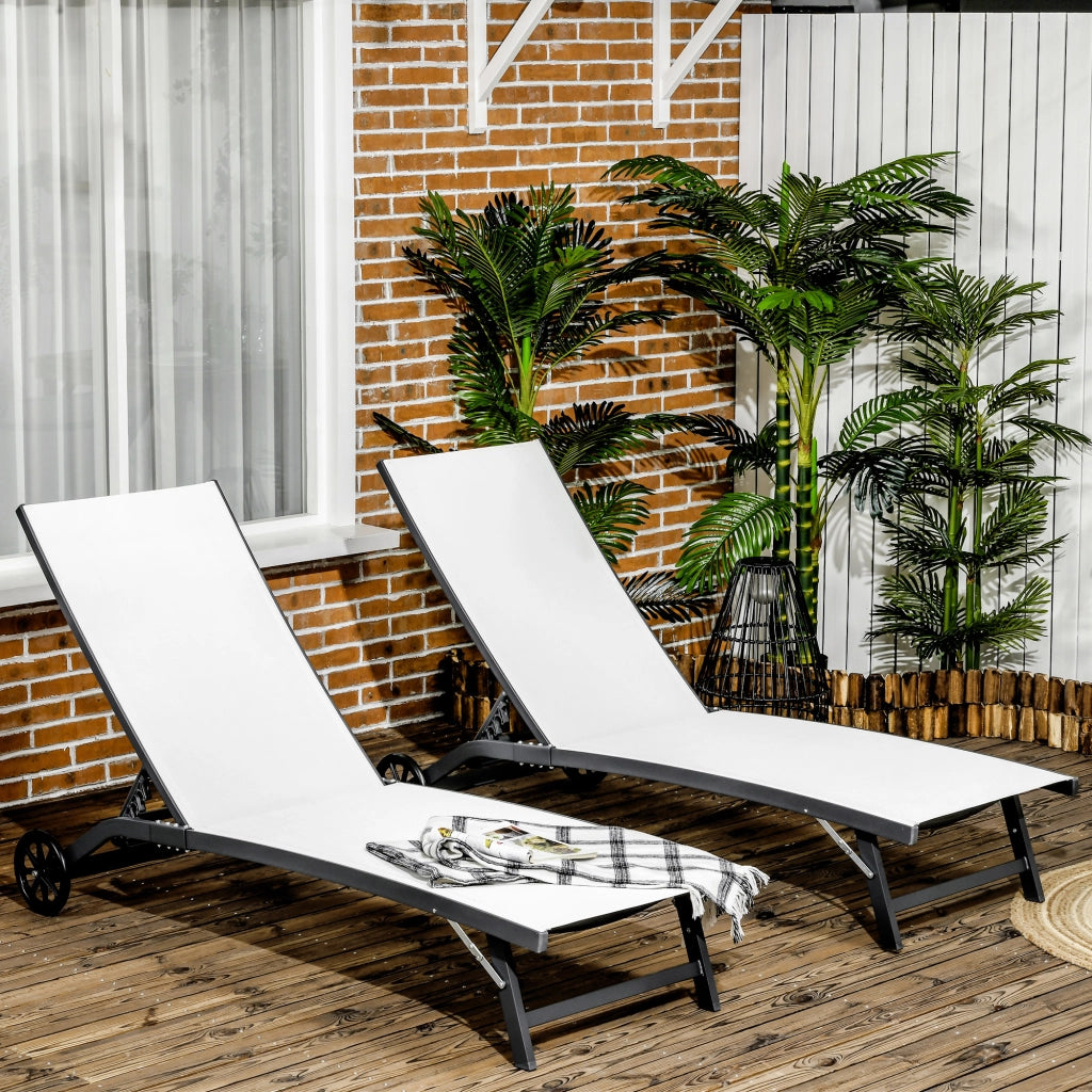 Lettino Sole Poltrona Relax 2 Pezzi ¨C Zephmum ¨C Alluminio Textilene Beige