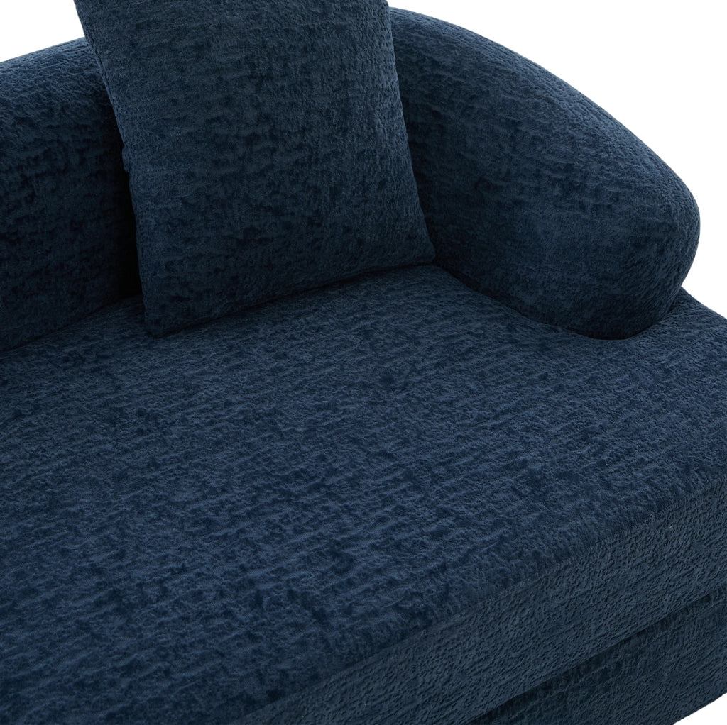 Divano letto pieghevole a due posti in ciniglia blu navy