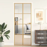 Porta Interni Sottile Oro 83x201,5cm Vetro Temperato Alluminio 155141
