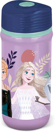 Borraccia 390 ml con chiusura antigoccia in plastica per bambine Frozen