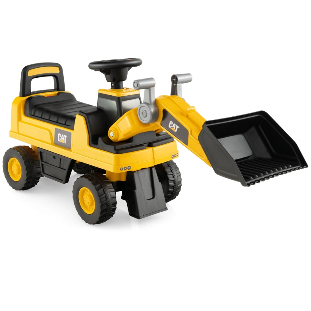 Escavatore per bambini con benna regolabile clacson pneumatici antiscivolo, Auto giocattolo da costruzione Giallo-Macchinine giocattoli