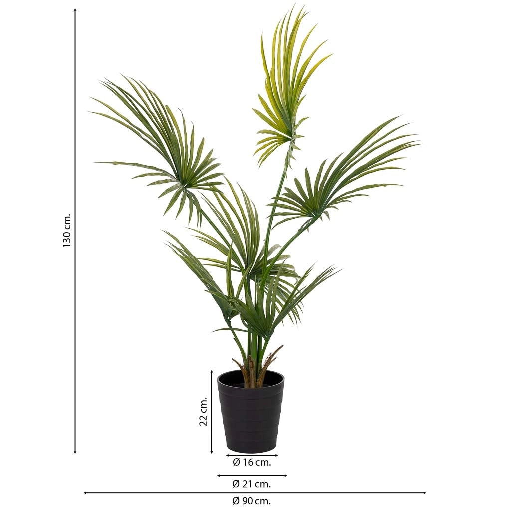 Palma artificiale decorativa Kwai con 6 foglie verde 90x90x130