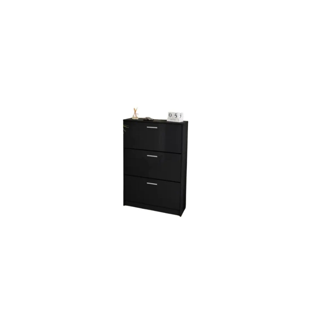 Mobile porta scarpe KLARK colore nero lucido alto – 18 paia