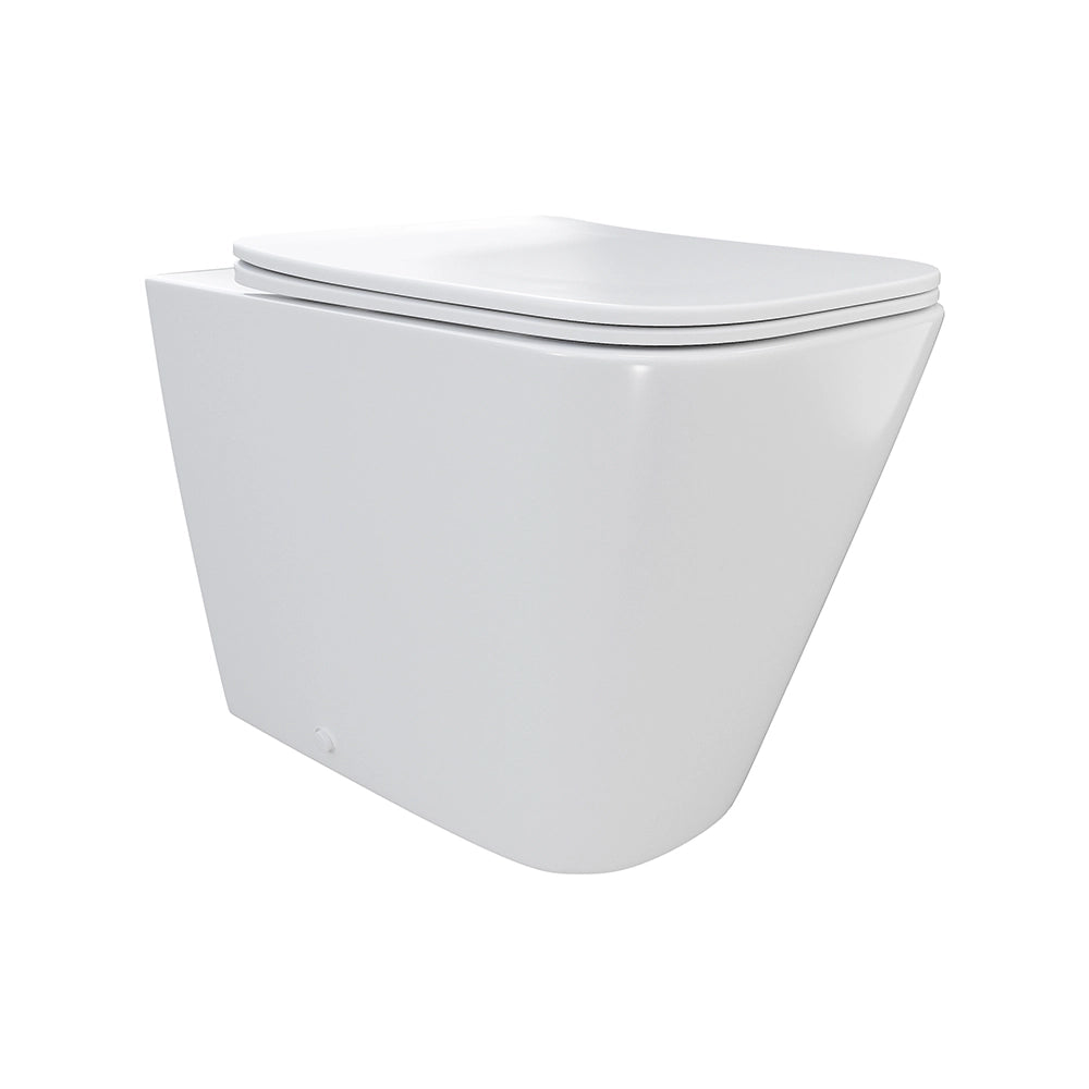 Vaso filomuro rimless in ceramica bianco opaco con sedile soft-close | Kyoto