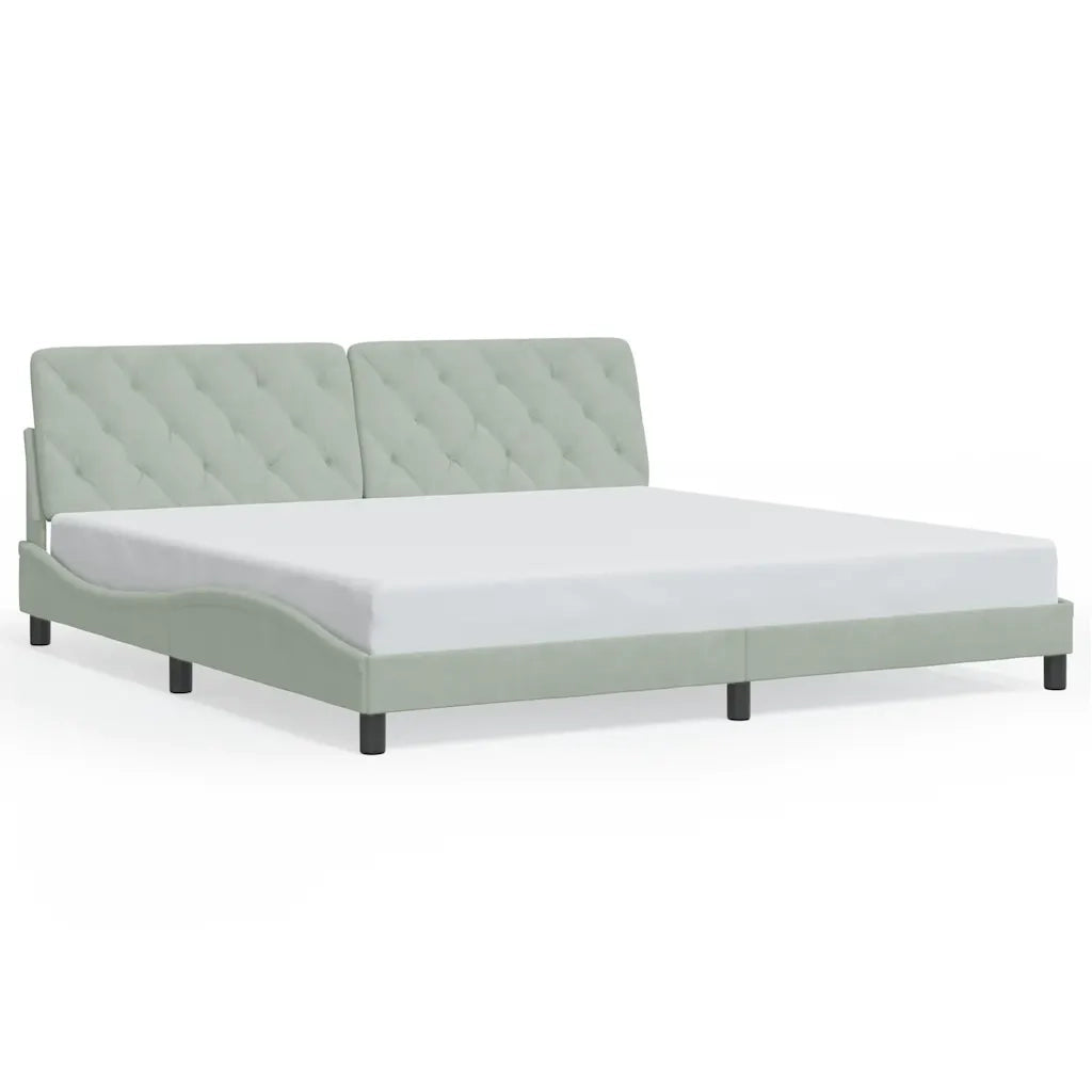 Giroletto senza Materasso Grigio Chiaro 200x200 cm Velluto 3207941
