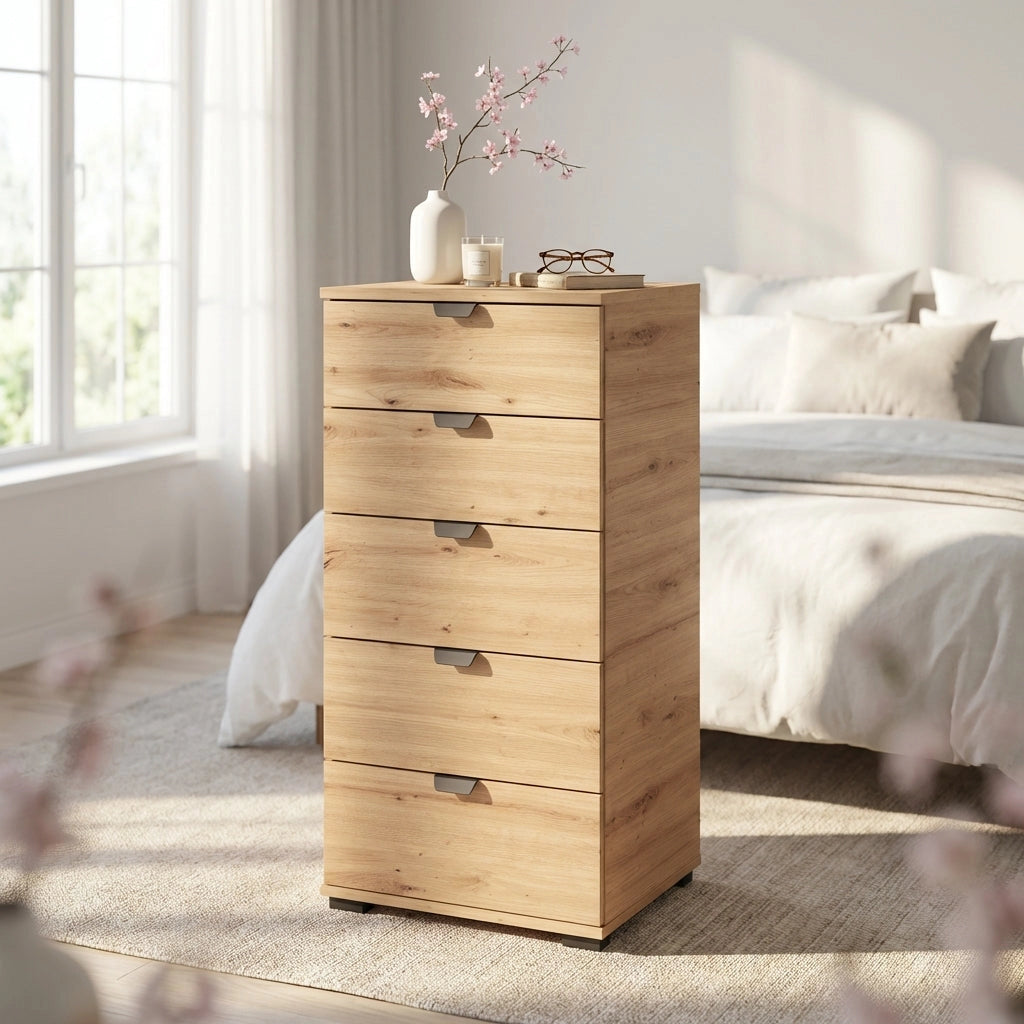 cassettiera moderna 5 cassetti cm 45x40x95 h - PLUS
