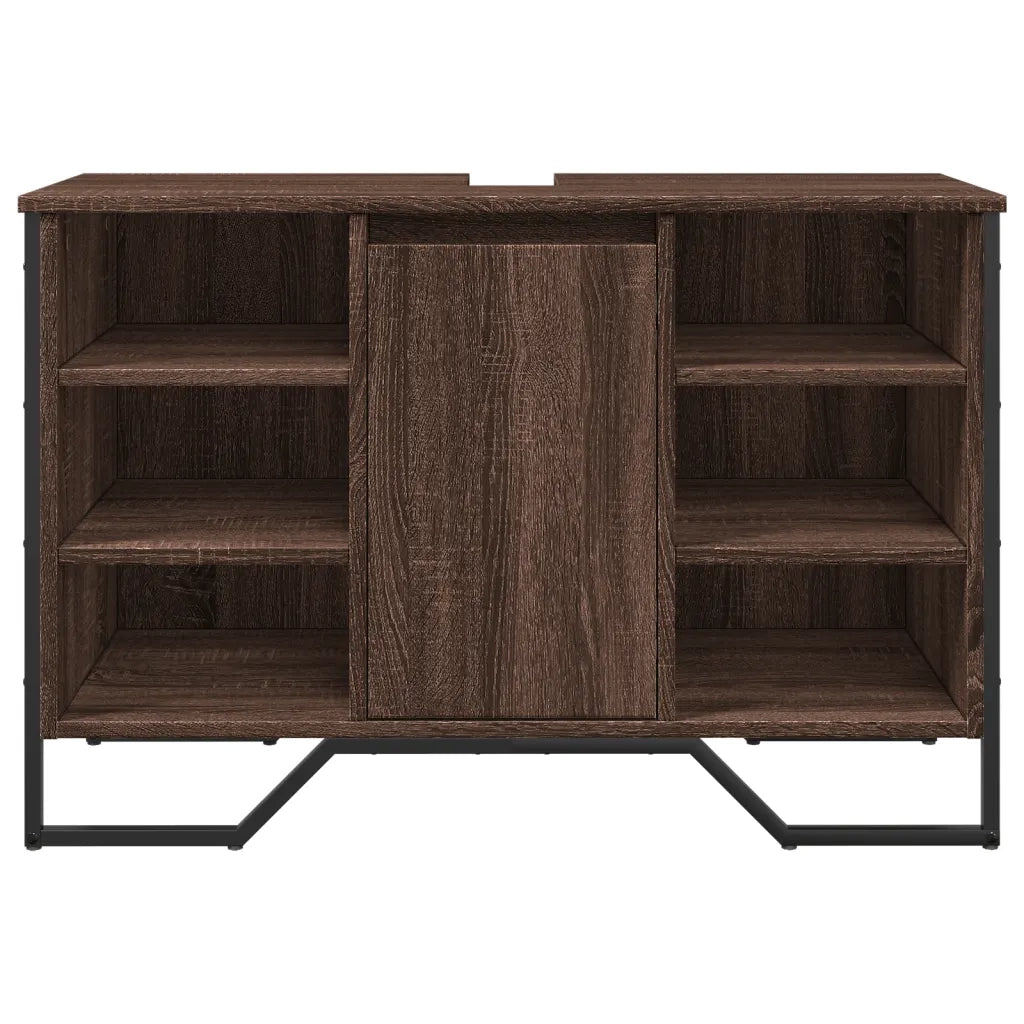 Mobile Lavabo Bagno Rovere Marrone 91x35x60cm in Truciolato 848668
