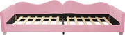 Letto per bambini 90x200cm senza materasso, letto con copertura in tessuto, letto per ragazzi, letto per bambini rosa.