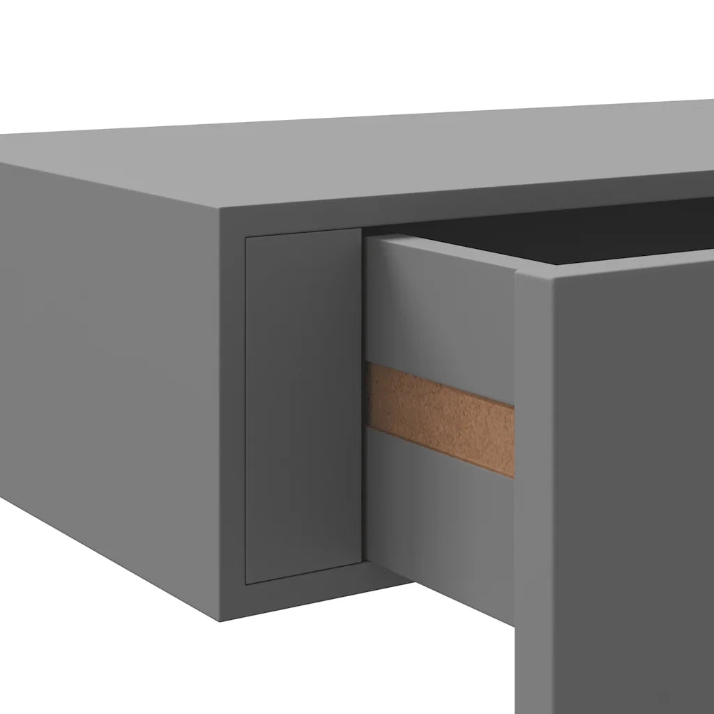 Scaffale con Cassetti da Parete | Mensola sospesa Grigio 60x23,5x10 cm in MDF
