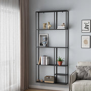 Scaffale da Parete Jämijärvi in Acciaio con Scomparti Aperti 180 x 80 x 18 cm Nero, opaco [en.casa]
