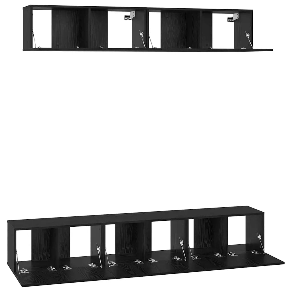 vidaXL Set mobile TV 5 pcs Rovere nero 100 x 30 x 30 cm