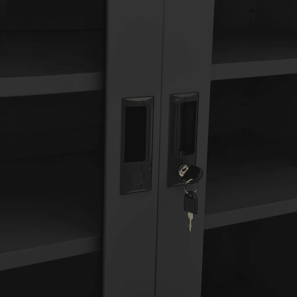 Armadio Ufficio con Fioriera Antracite 90x40x128 cm in Acciaio