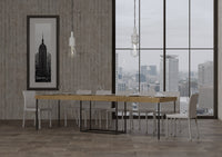 Consolle Allungabile in Legno e Ferro H77x40x90/300cm Nordica Premium Quercia Folding