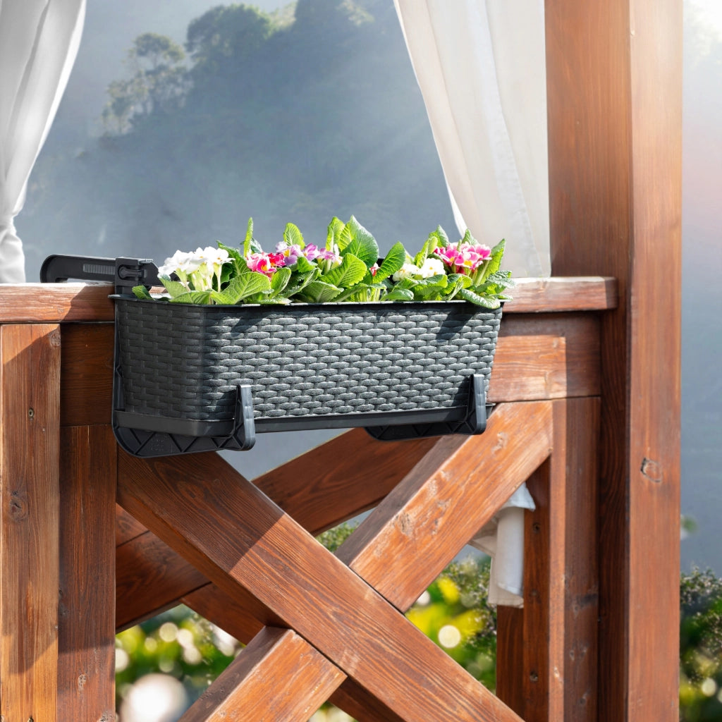 KADAX Supporto per vasi da fiori da balcone, 40 cm, 4 pezzi