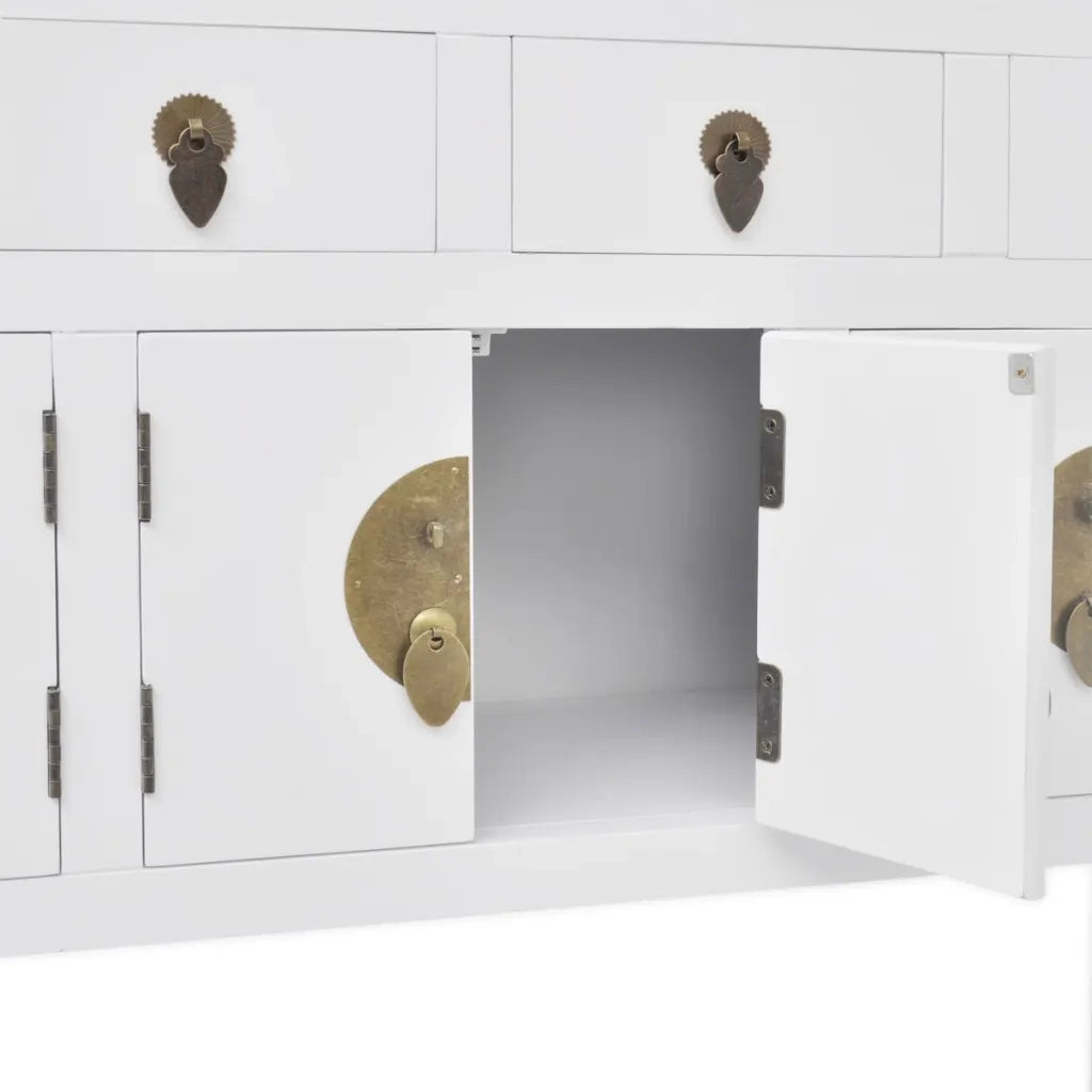 Credenza | Madia | Buffet da pranzo | Armadio da pranzo in Stile Cinese in Legno Massello Bianca