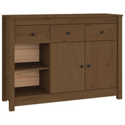 Credenza | Madia | Buffet da pranzo | Armadio da pranzo Marrone Ambrato 100x35x74 cm in Legno Massello di Pino