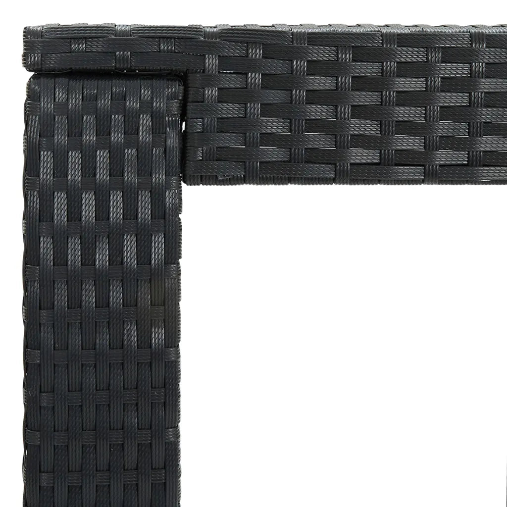 Tavolo da Bar da Giardino Nero 60,5x60,5x110,5 cm Polyrattan 45871