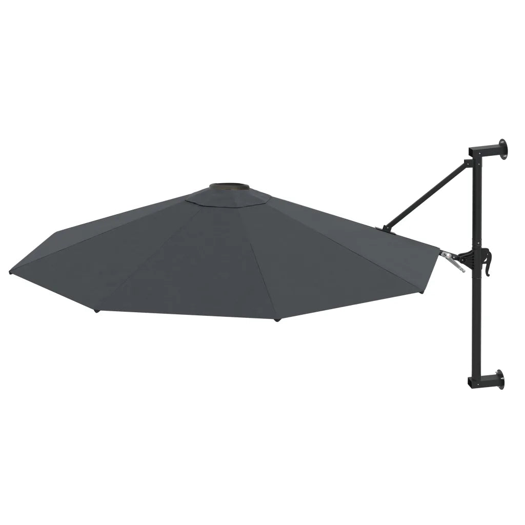 Ombrellone a Muro con Palo in Metallo-Ombrello da giardino 300 cm Antracite