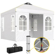 Tenda da giardino pieghevole 3x3 m con UPF50+ ¨C zephmum ¨C 4 laterali, bianco
