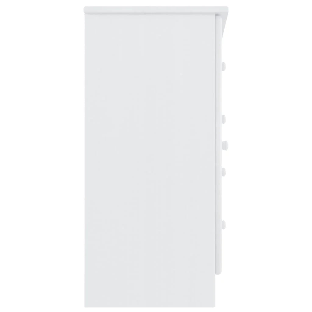 Buffet credenza cassettiera armadio mobile contenitore organizer per cucina soggiorno salotto 77 x 35 x 73 cm legno massello di pino bianco 02_0029681