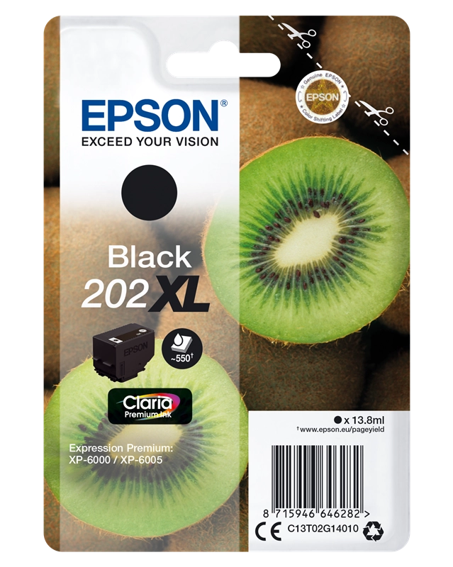 Epson Kiwi Singlepack Black 202XL Claria Premium Ink