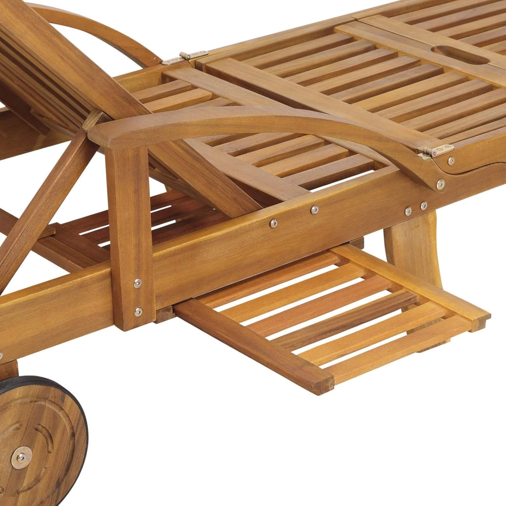 Sedia a Sdraio 2x Tami Sun in Legno Acacia Tavolino Estraibile Lettino Prendisole Pieghevole
