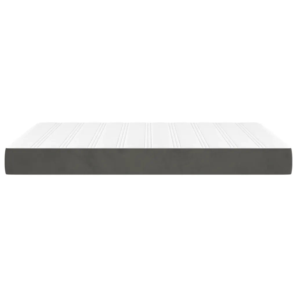 Materasso a Molle Insacchettate Rigidità Media Grigio Scuro 137x190x20 cm in Velluto 347876