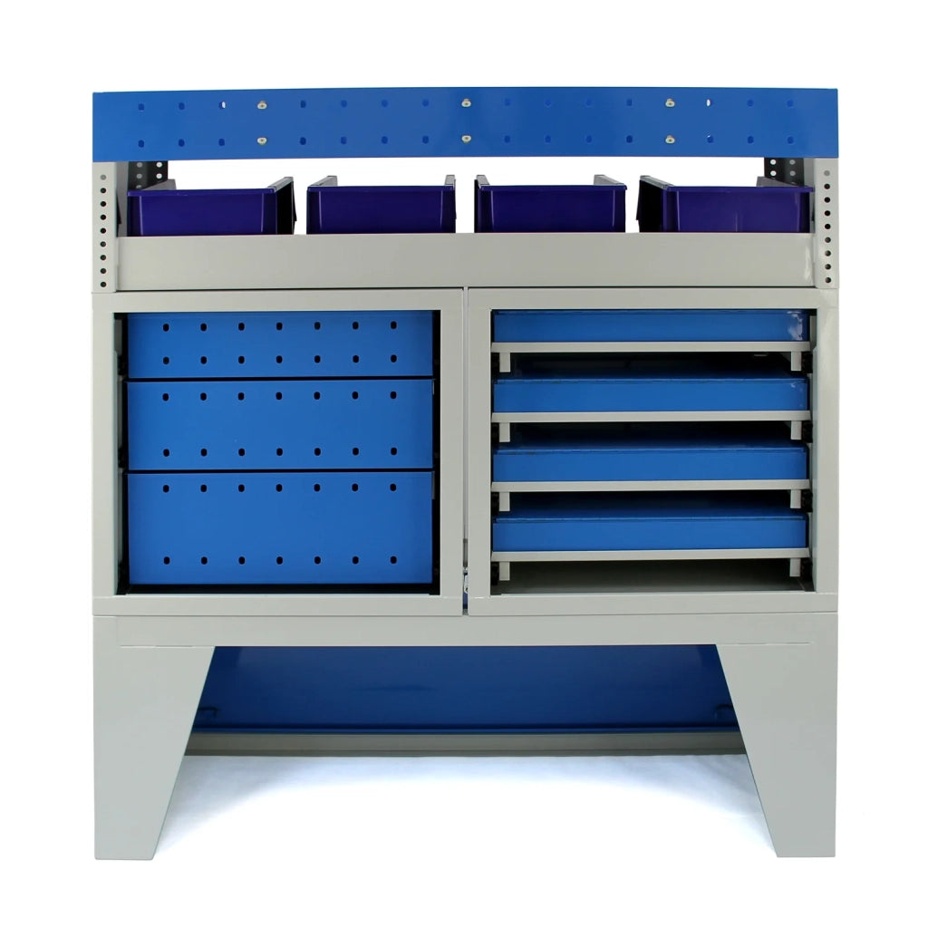 Pacchetto Tempest con 1 Scaffale con Cassetti e 2 Scaffali con Mensole per Van