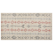 Tappeto in cotone beige 80 x 150 cm minimalista fatto a mano motivo geometrico soggiorno camera da letto