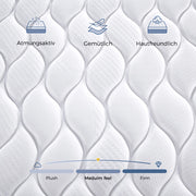 Materasso singolo 90 × 200 cm a 7 zone con molle insacchettate e memory foam, certificazione OEKO-TEX, bianco grigio