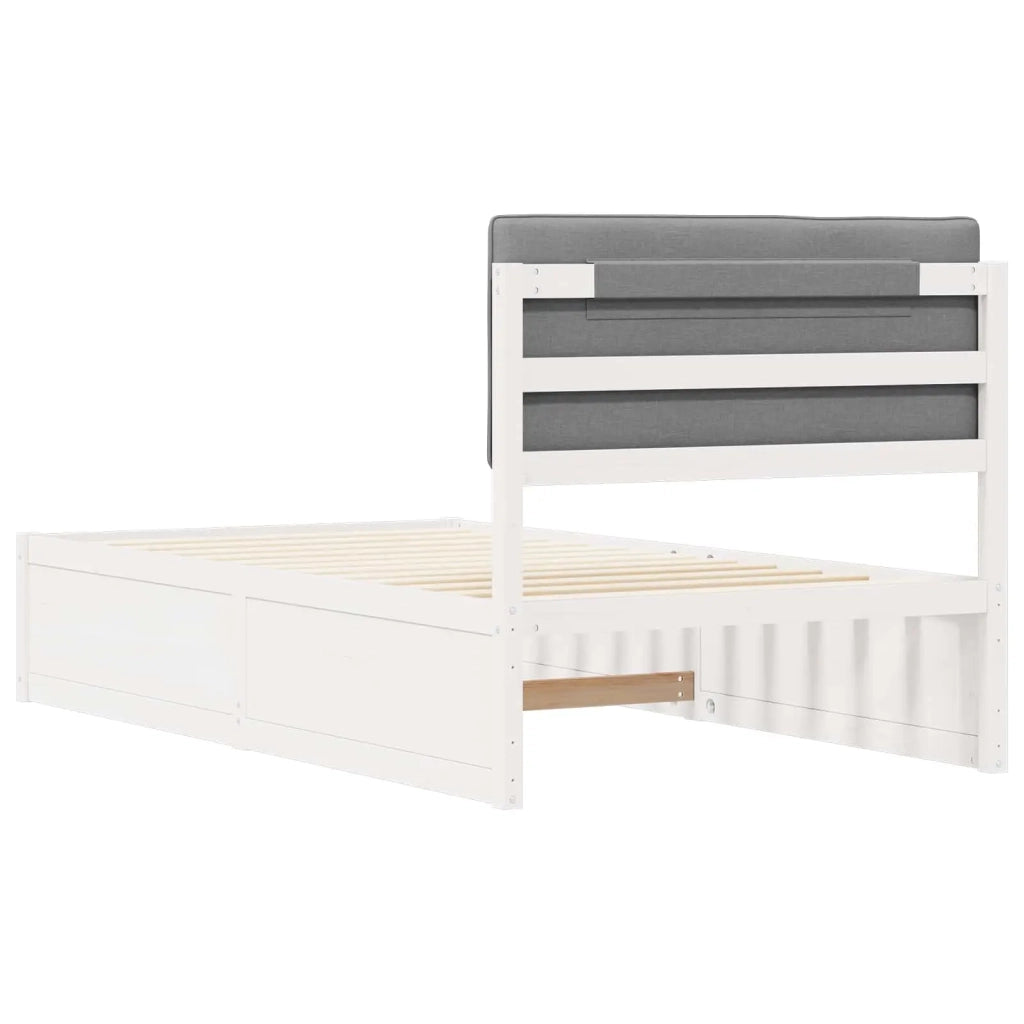 Letto con Testiera Rivestita Grigio chiaro 100 x 200 cm