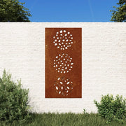 Decorazione Muro da Giardino 105x55 cm Foglia Acciaio Cortencod mxl 82749