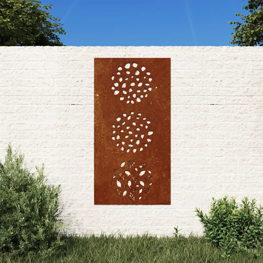 Decorazione Muro da Giardino 105x55 cm Foglia Acciaio Cortencod mxl 82749