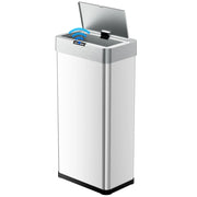 Pattumiera con sensore, pattumiera da cucina, 60 litri, coperchio elettrico con anello di serraggio per sacchetti della spazzatura, pattumiera automatica senza contatto, in acciaio inox