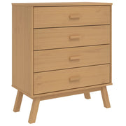 Cassettiera in stile rustico scandinavo 76,5 x 39 x 90 cm ampio spazio contenitivo finitura in legno di pino marrone opaco 02_0047356