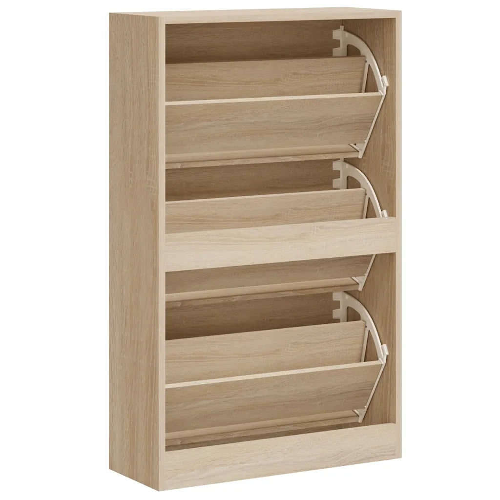 Scarpiera Rovere Sonoma 63x24x103 cm in Legno Multistrato