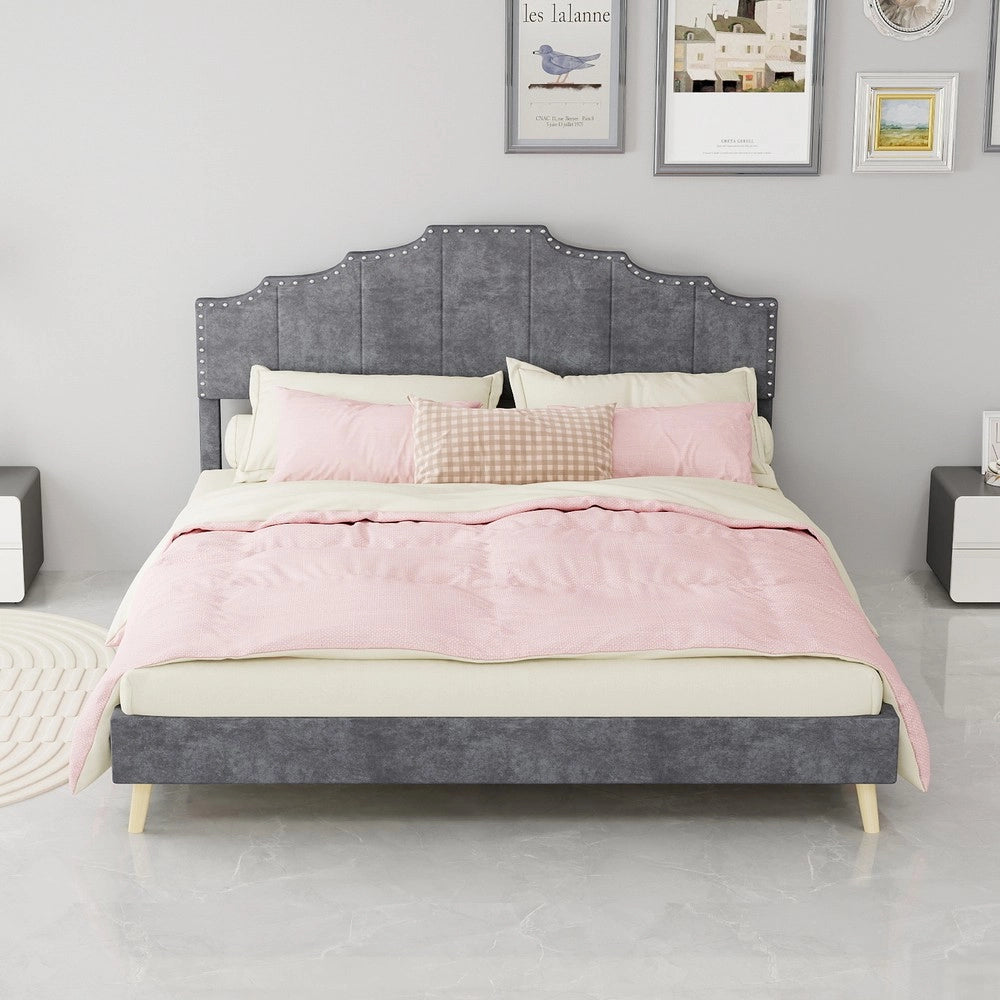 Letto Contenitore Imbottito ¨C MINIMAL ¨C Grigio 160x200 con Materasso